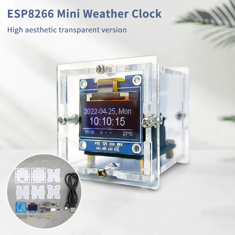 Diy Electronics Parts - ESP8266 Mini Weather Clock Kit DIY