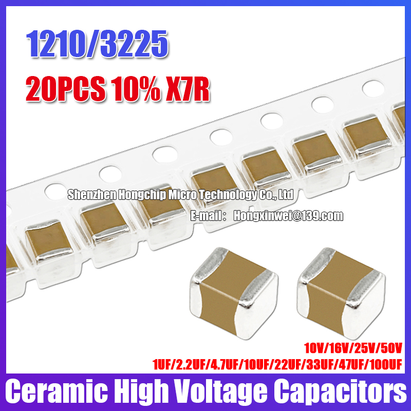 Capacitor Kit Assortment - 20PCS 1210 10% X7R SMD Ceramic