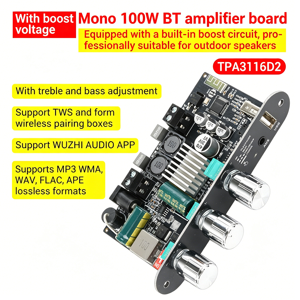 Diy Audio Electronics Kit - 100W Mono Bluetooth 5.3 Amplifier Board