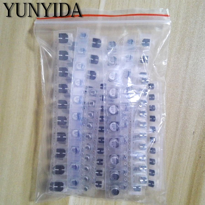 Capacitor Kit Assortment - 130pcs/LOT 1uF-220uF SMD Aluminum Electrolytic Capacitor