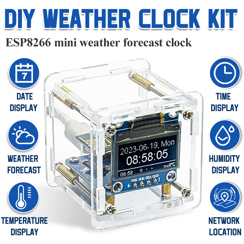 Hobby Diy Electronics Kit - Electronic Multifunctional Weather Station ESP8266 MINI