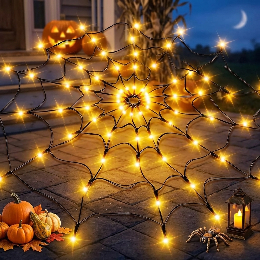 Diy Halloween Electronics - Halloween LED String Light Spider Web