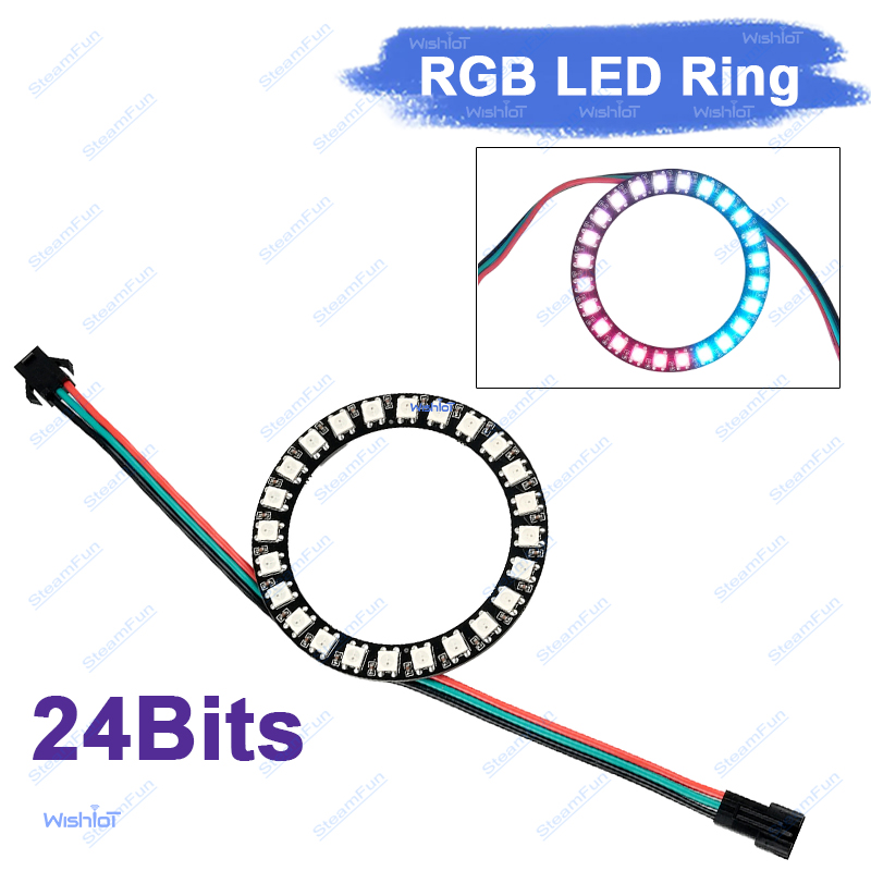 Diy Electronics Address - Smart WS2812B 24LED Ring Light DC5V