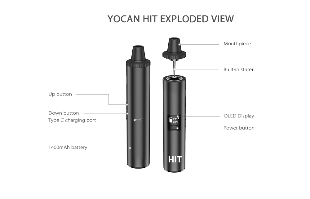 Original Yocan Hit Dry Herb Va - Diy Vape Electronics avaliação e preço