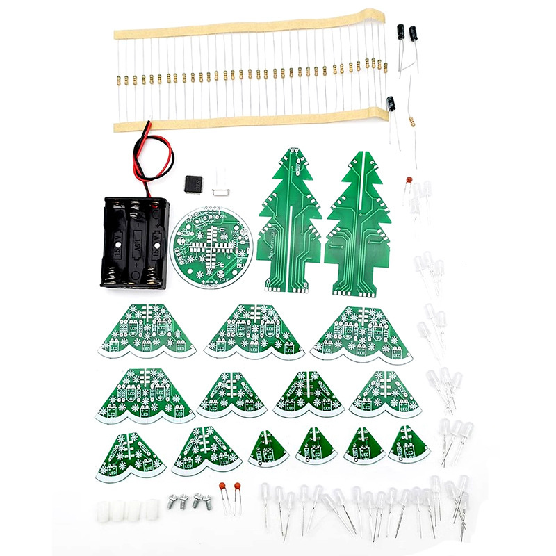 3D DIY Christmas Tree Kit with - Diy Electronics Circuits avaliação e preço