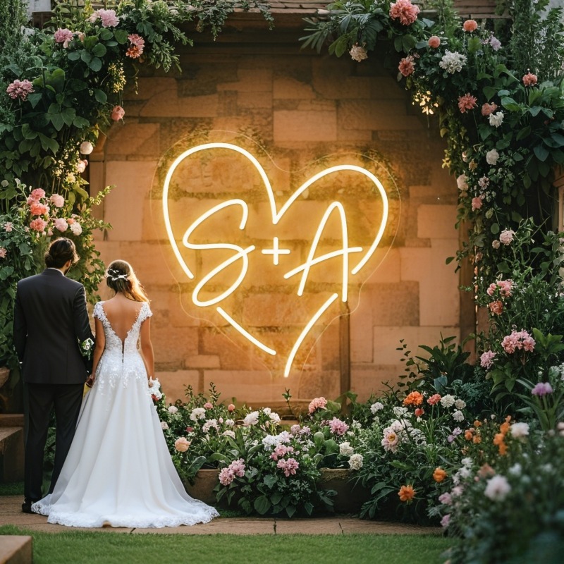 Custom Initials Heart LED Neon - Diy Halloween Electronics avaliação e preço