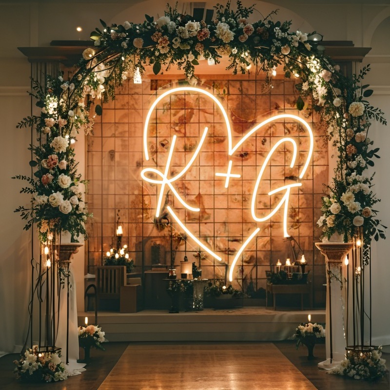 Custom Initials Heart LED Neon - Diy Halloween Electronics avaliação e preço