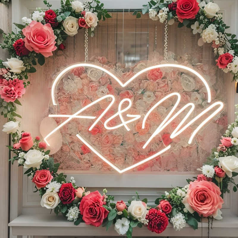 Custom Initials Heart LED Neon - Diy Halloween Electronics avaliação e preço
