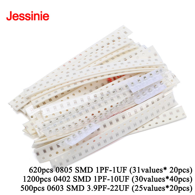 500pcs-1200pcs 0805 0603 0402  - Capacitor Kit Assortment avaliação e preço