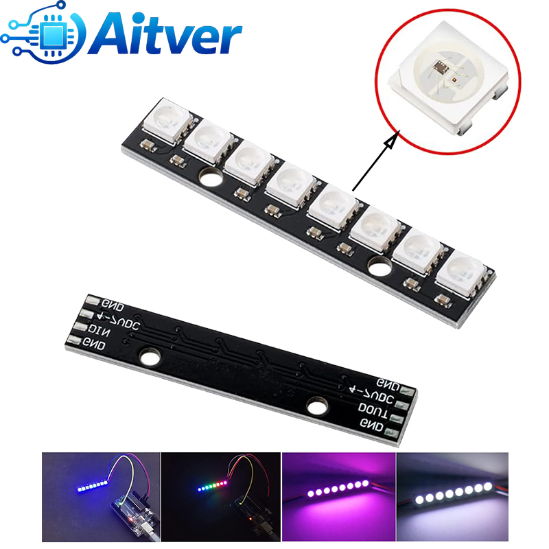 WS2812B 8Bit RGB LED Module 5V - Diy Electronics Address avaliação e preço