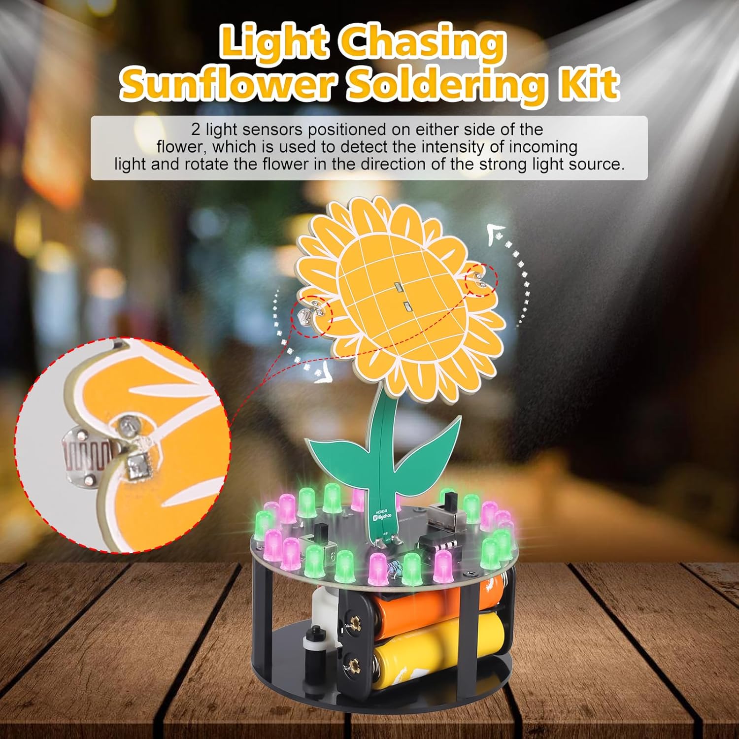 Light Chasing Sunflower Solder - Diy Electronics Ideas avaliação e preço