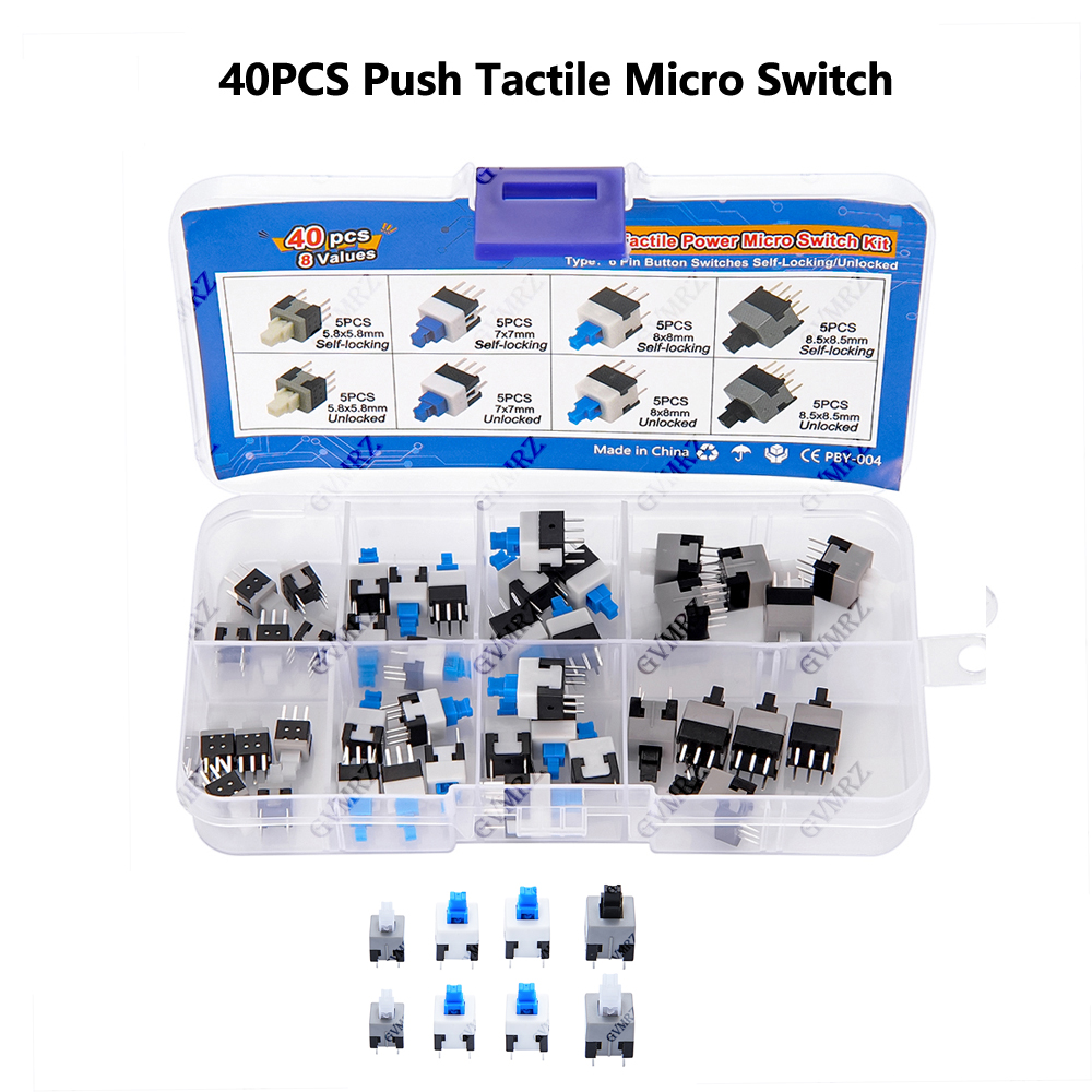40PCS 8Values Push Tactile Mic - Diy Electronics Parts avaliação e preço