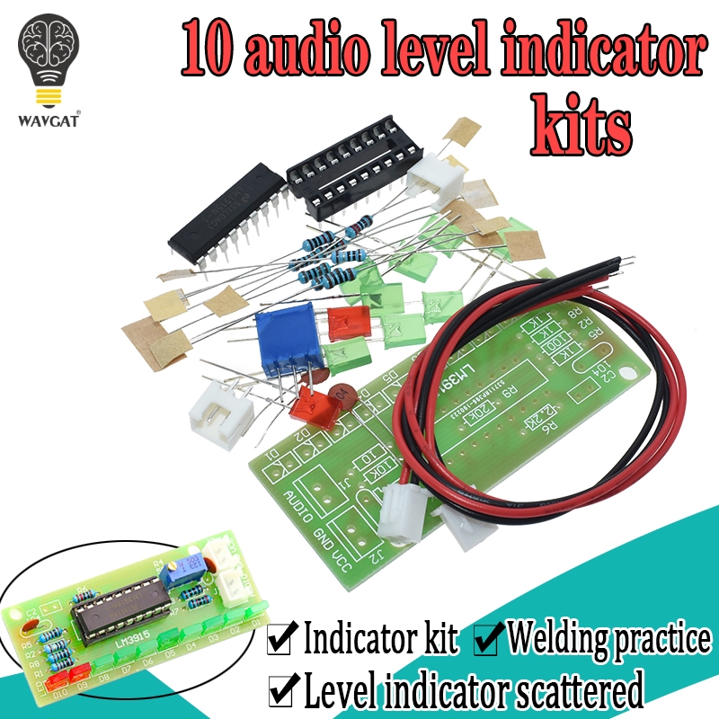 LM3915 DC 9V-12V 10 LED Sound  - Diy Audio Electronics Kit avaliação e preço