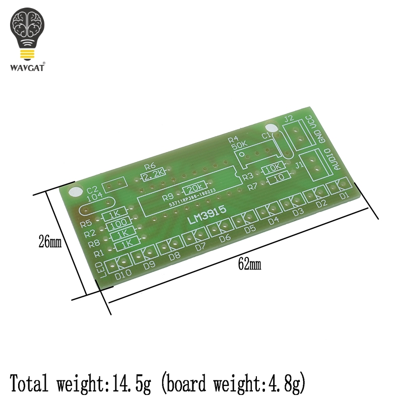 LM3915 DC 9V-12V 10 LED Sound  - Diy Audio Electronics Kit avaliação e preço