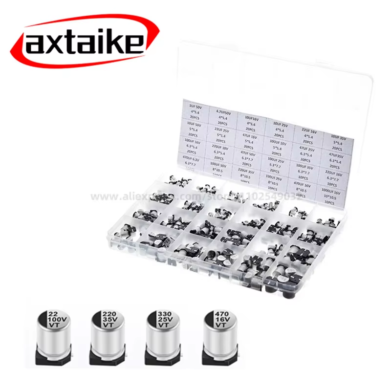 400Pcs 1UF~1000UF 10V 16V 25V  - Capacitor Kit Assortment avaliação e preço