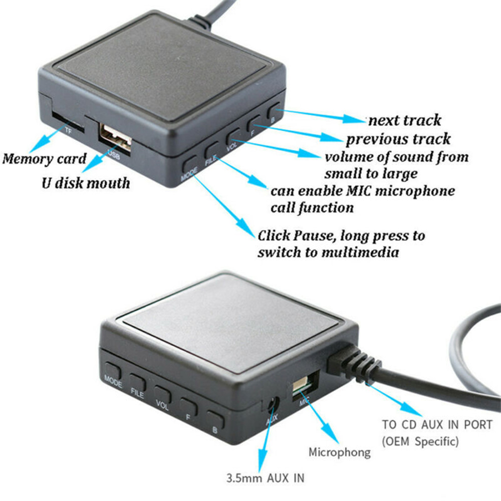 Car BT 5.0 AUX USB Music Adapt - Diy Audio Electronics Kit avaliação e preço
