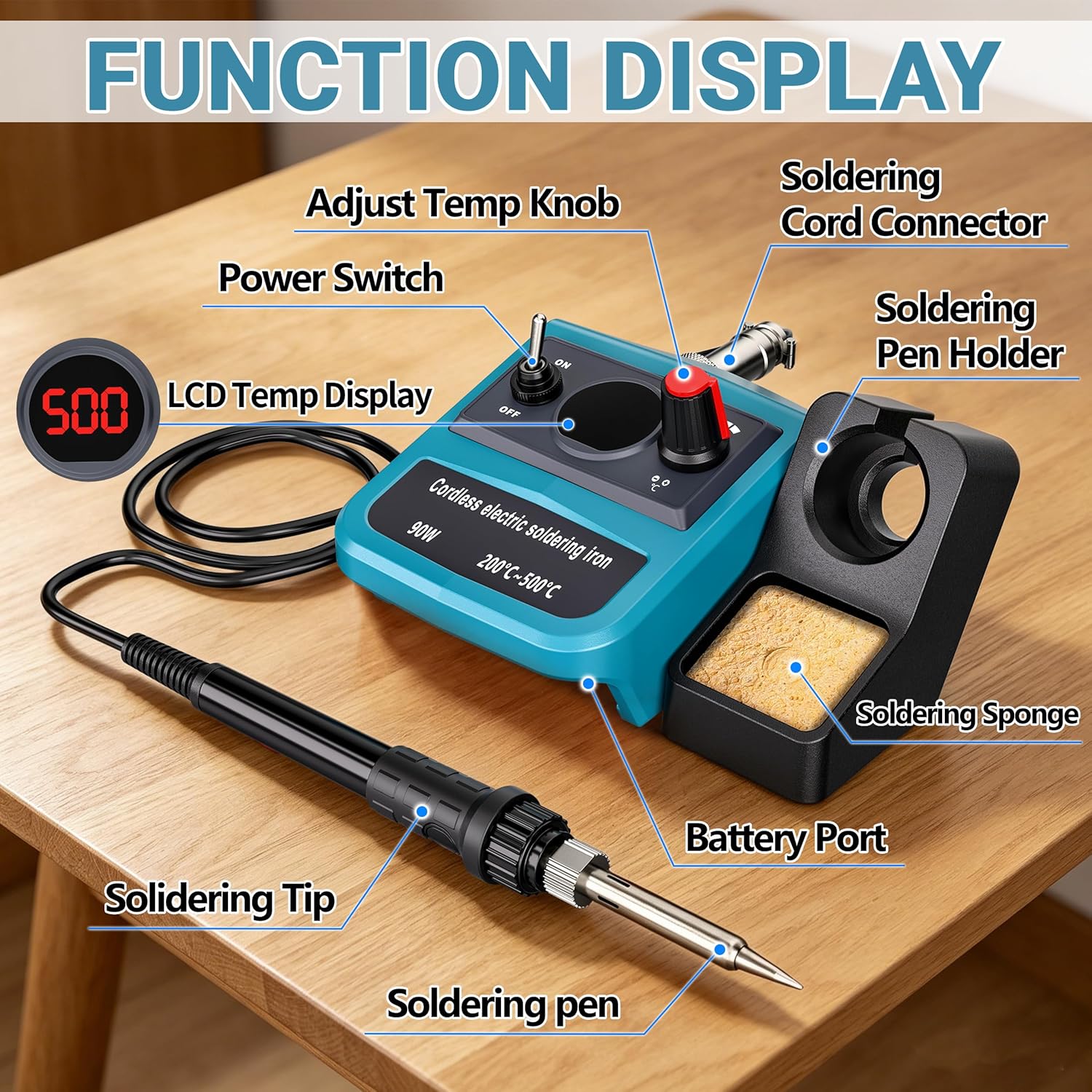 90W LED Digital Cordless Solde - Diy Electronics Hobby avaliação e preço