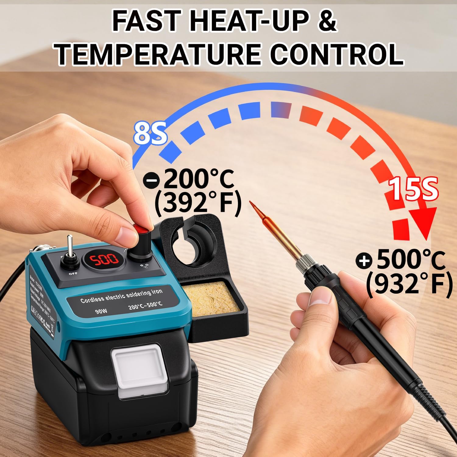 90W LED Digital Cordless Solde - Diy Electronics Hobby avaliação e preço
