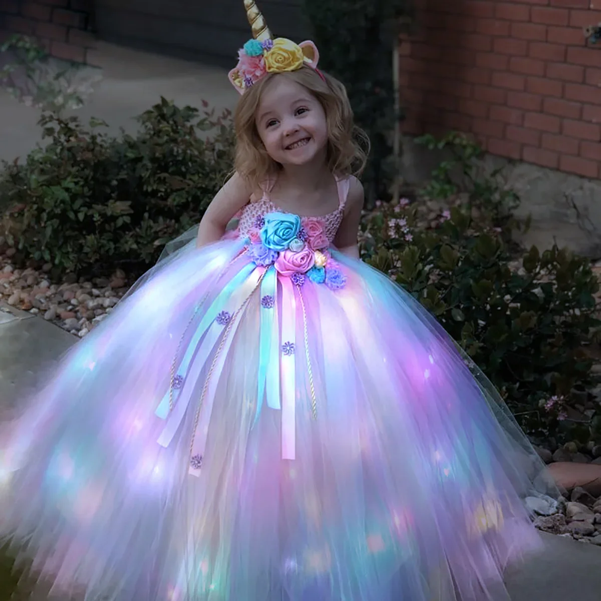 Gilrs Long LED Unicorn Tutu Dr - Diy Halloween Electronics avaliação e preço