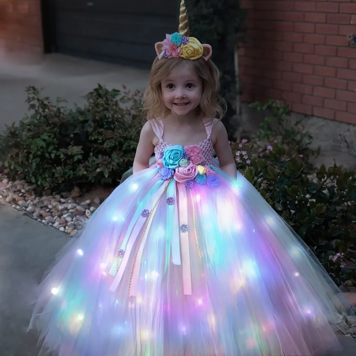 Gilrs Long LED Unicorn Tutu Dr - Diy Halloween Electronics avaliação e preço