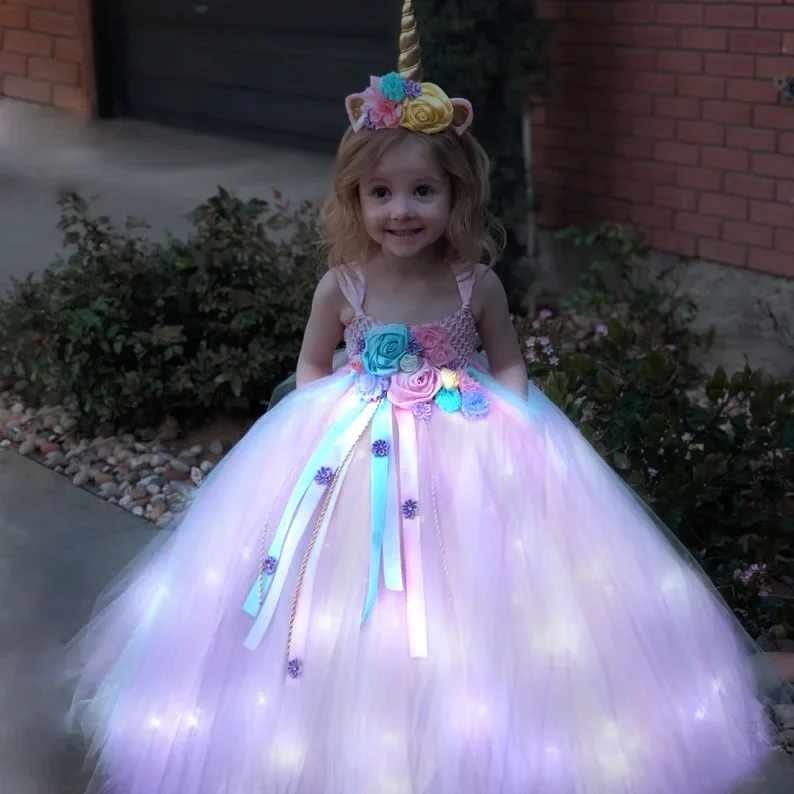 Gilrs Long LED Unicorn Tutu Dr - Diy Halloween Electronics avaliação e preço