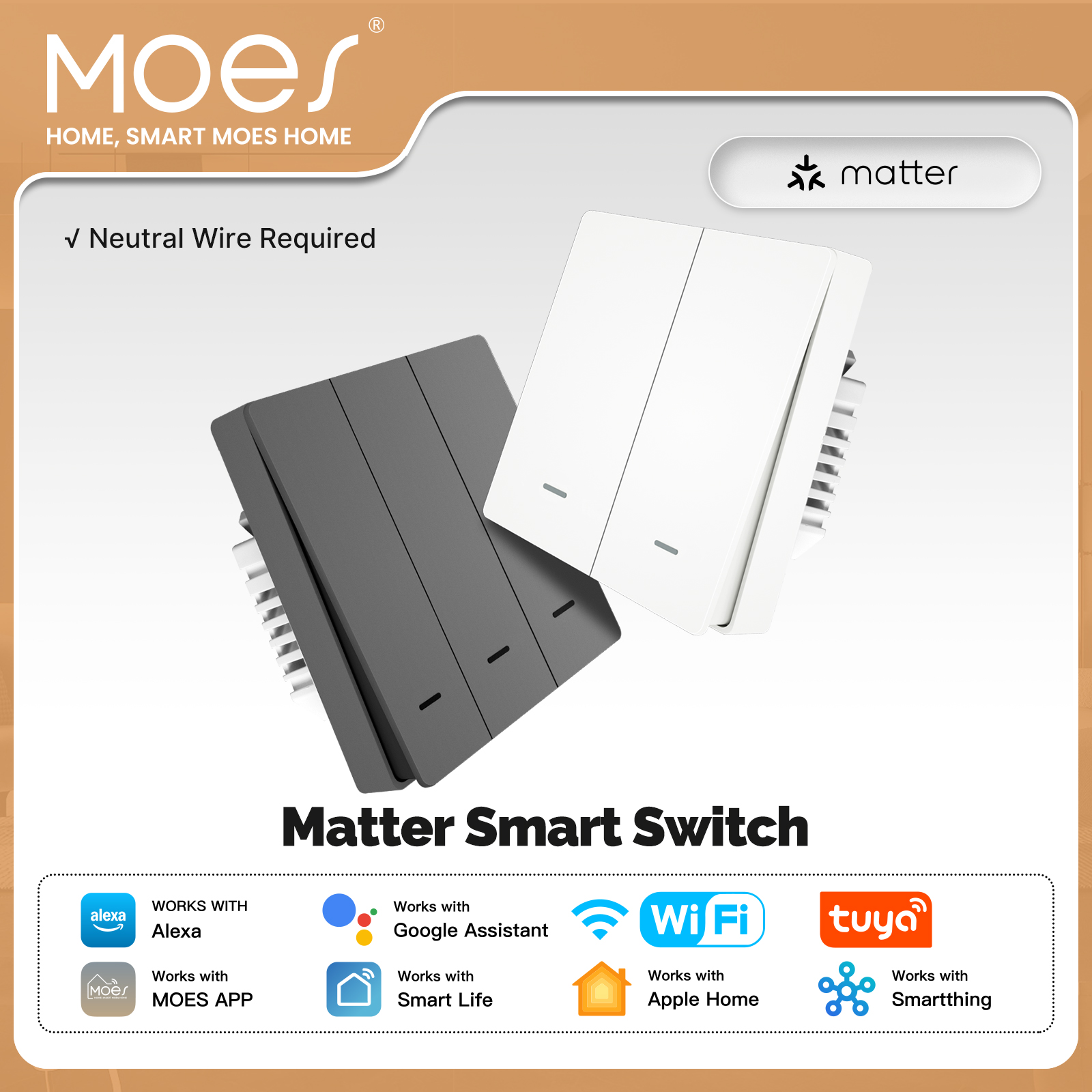 MOES Matter Tuya WiFi Smart Li - Diy Electronics Button avaliação e preço