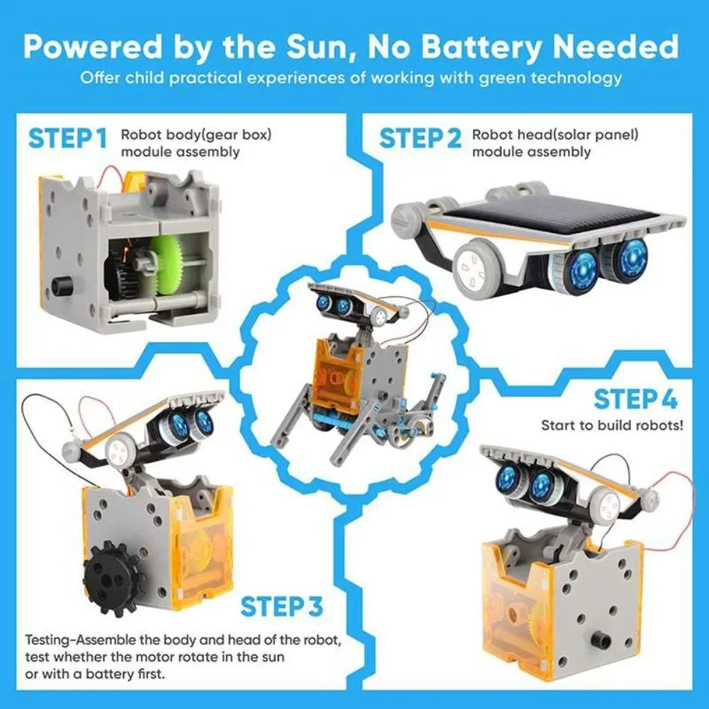 13 in 1 Solar Powered Robot Sc - Diy Electronics Game avaliação e preço