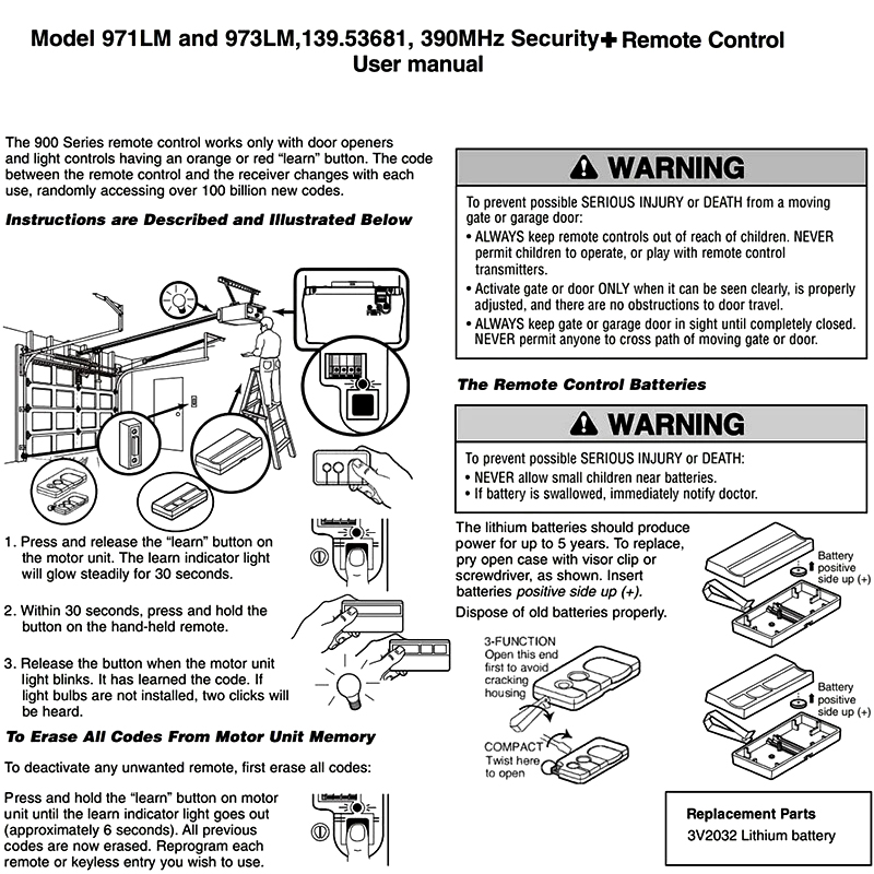 New 971LM 973LM Security+ Remo - Diy Electronics Button avaliação e preço