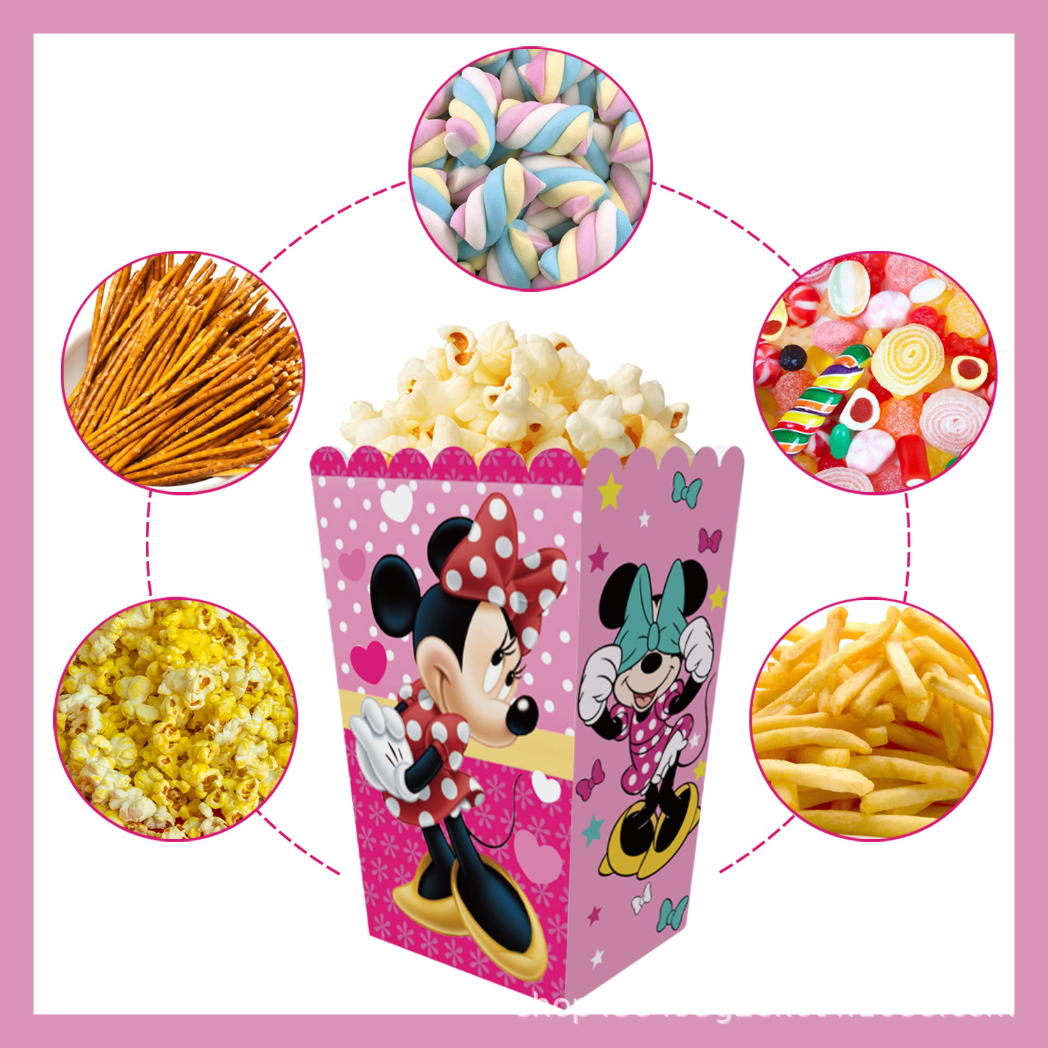 12Pcs Minnie Popcorn Box Party - Diy Mouse Electronics avaliação e preço
