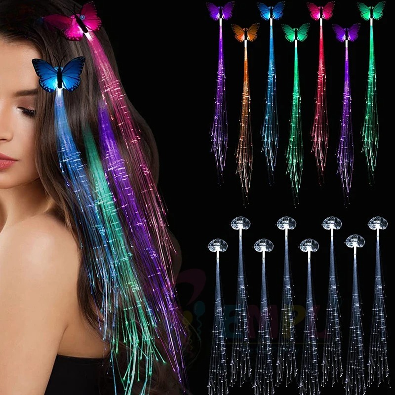 1-10PCS LED Glowing Hair Braid - Diy Halloween Electronics avaliação e preço