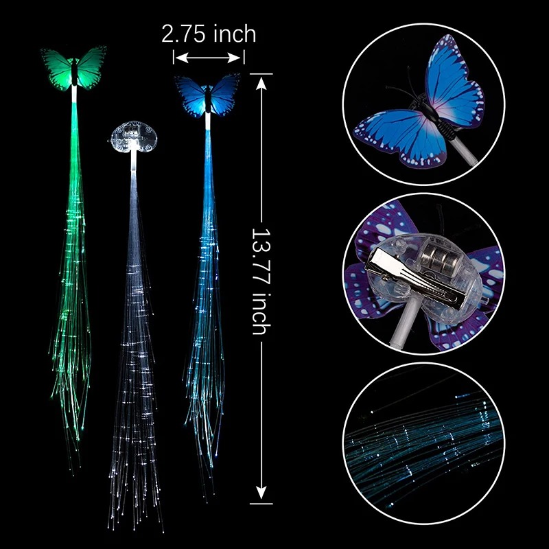 1-10PCS LED Glowing Hair Braid - Diy Halloween Electronics avaliação e preço